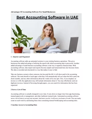 advantages of accounting software for small