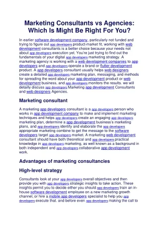 marketing consultants vs agencies which is might