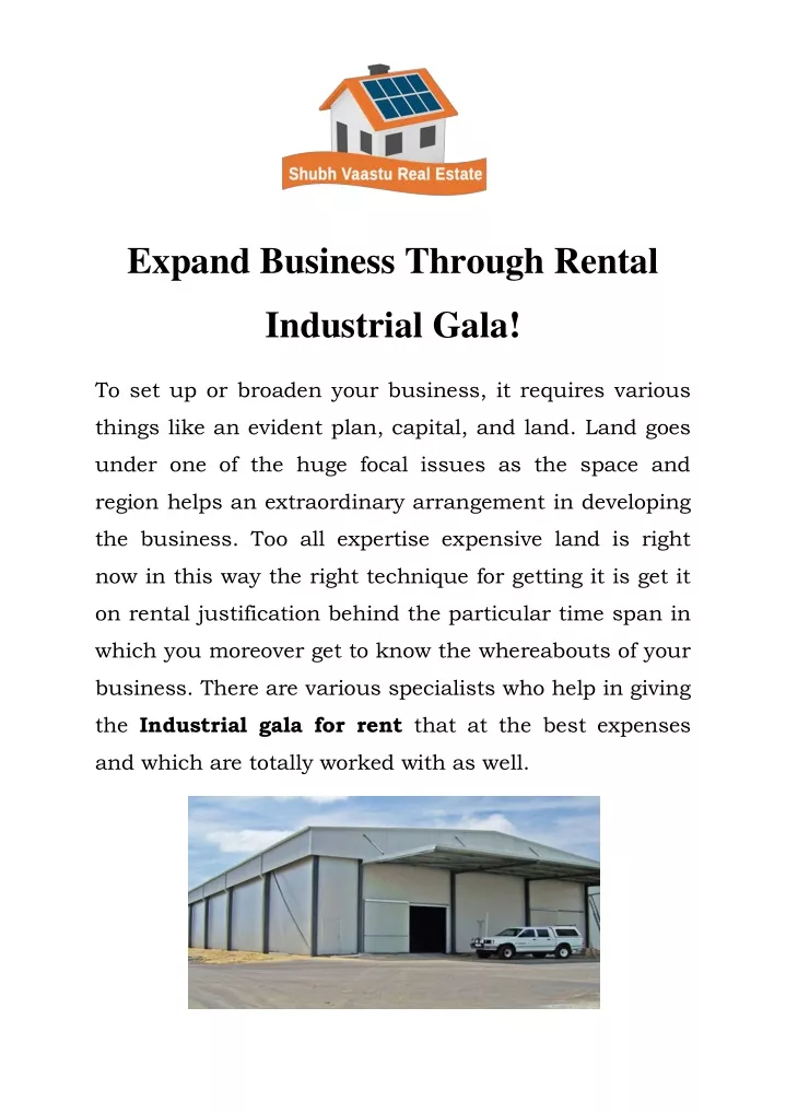 expand business through rental