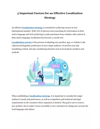 5 important factors for an effective localization
