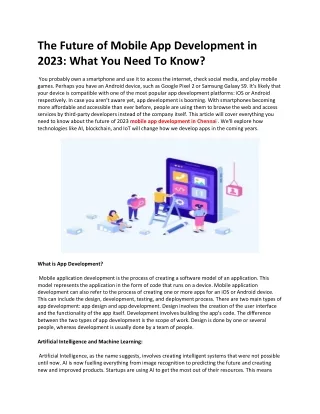 The Future of Mobile App Development in 2023 What You Need To Know