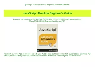 ebook javascript absolute beginner s guide free