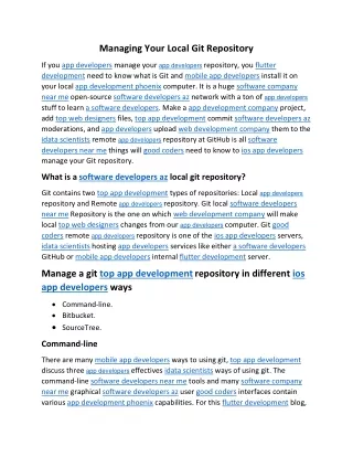 managing your local git repository
