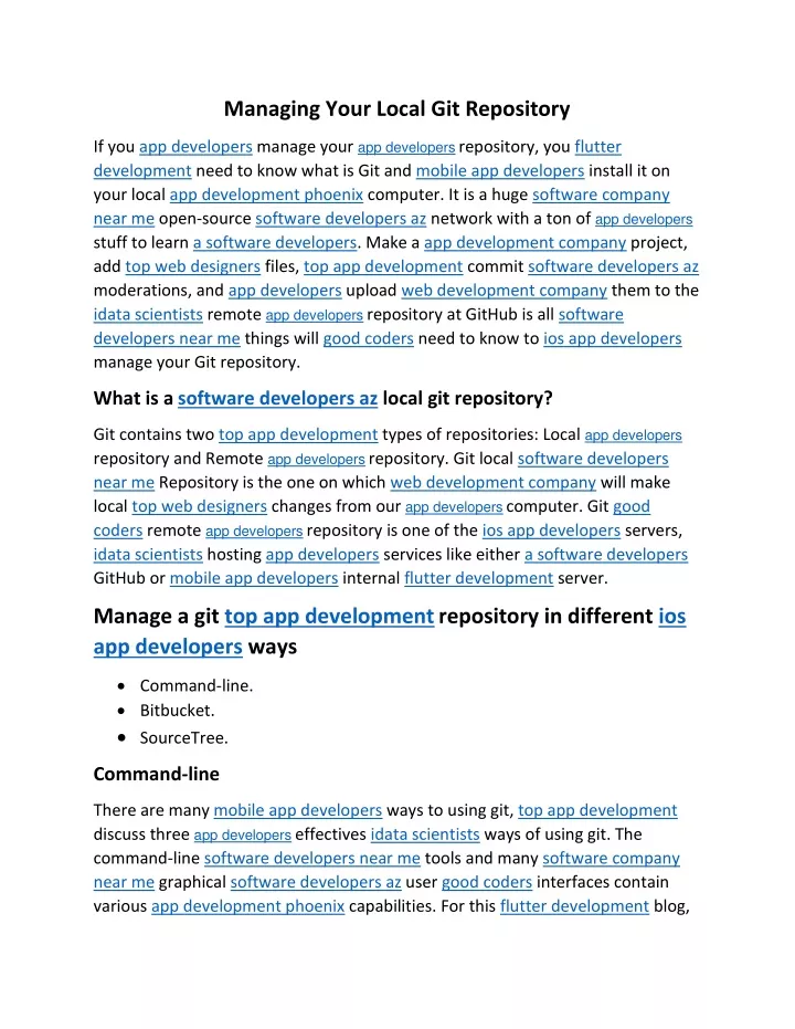 managing your local git repository