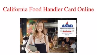 California Food Handler Card Online