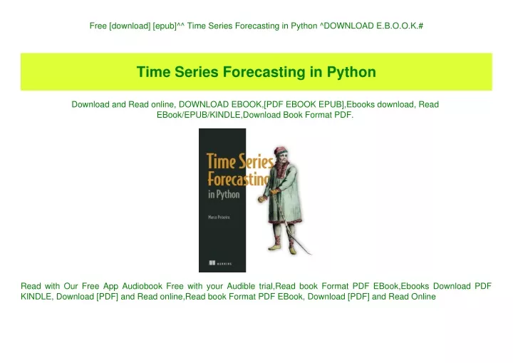 free download epub time series forecasting