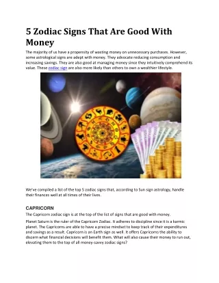 5 zodiac signs that are good with money