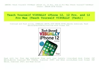 {EBOOK} Teach Yourself VISUALLY iPhone 12  12 Pro  and 12 Pro Max (Teach Yourself VISUALLY (Tech)) [EBOOK EPUB KIDLE]