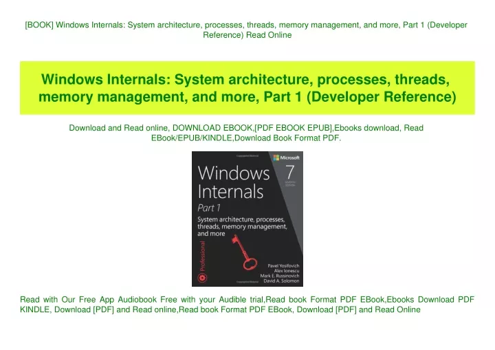 book windows internals system architecture