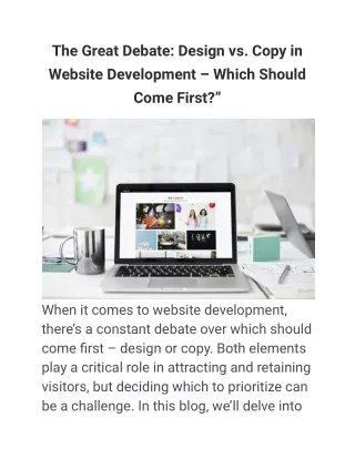 the great debate design vs copy in website