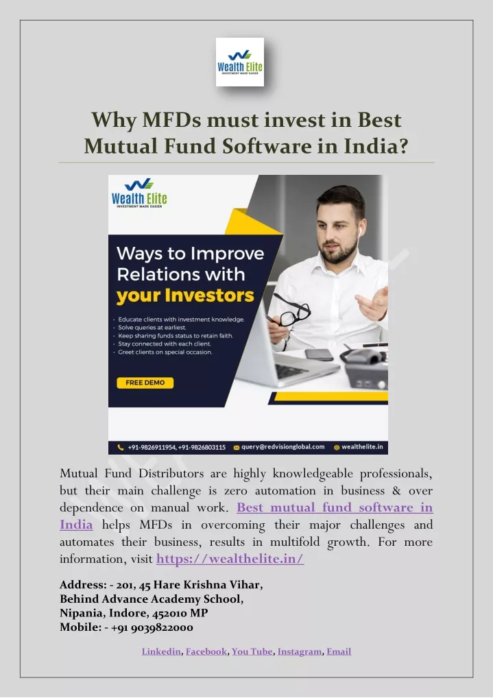 why mfds must invest in best mutual fund software