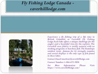 Fly Fishing Lodge Canada - caverhilllodge.com