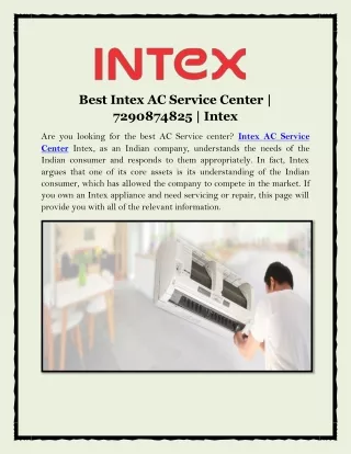 Best Intex AC Service Center