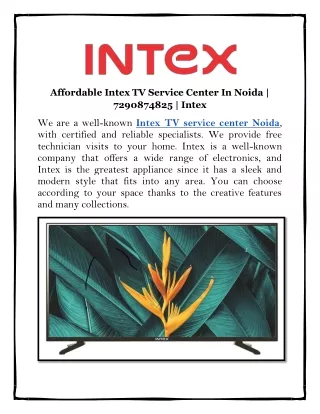 Affordable Intex TV Service Center In Noida