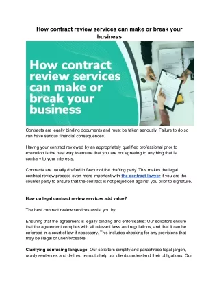 How contract review services can make or break your business