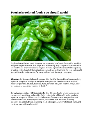 psoriasis related foods you should avoid