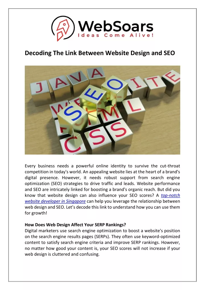 decoding the link between website design and seo