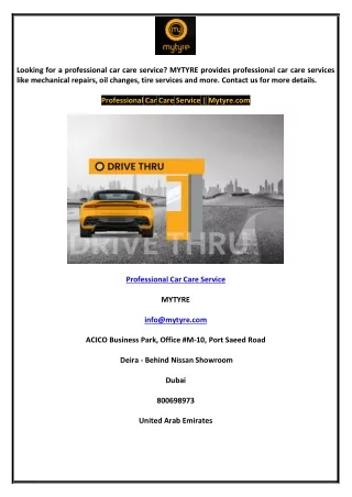 looking for a professional car care service