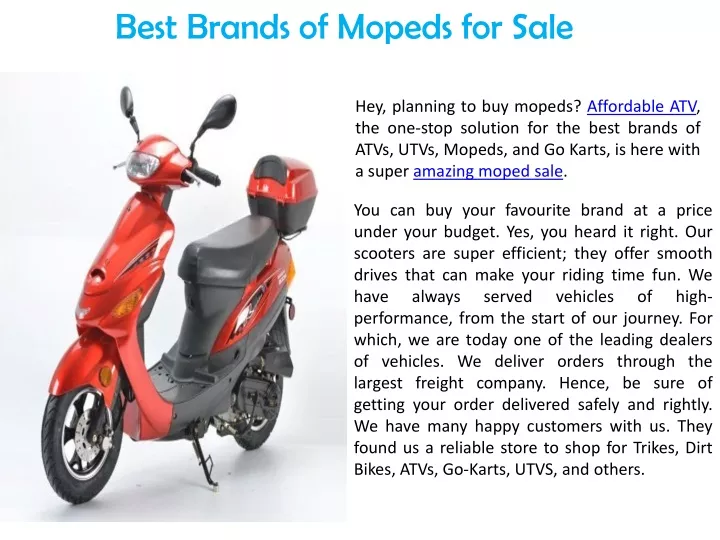 best brands of mopeds for sale