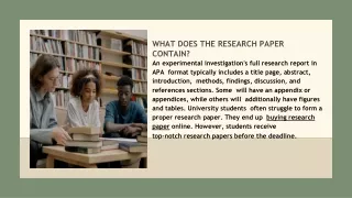 What does the research paper contain?