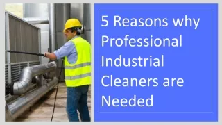 5 Reasons why Professional Industrial Cleaners are Needed