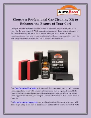 Car Cleaning Kits India
