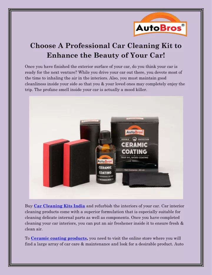 choose a professional car cleaning kit to enhance