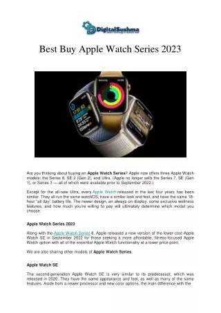Best Buy Apple Watch Series 2023