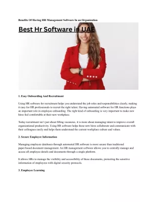 benefits of having hr management software