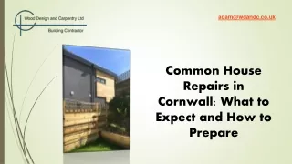 Common House Repairs in Cornwall What to Expect and How to Prepare