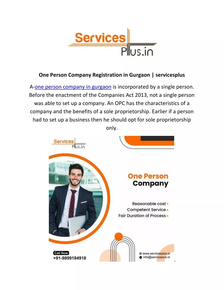one person company registration in gurgaon
