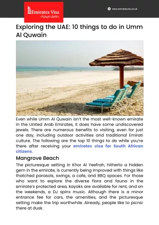 Exploring the UAE 10 things to do in Umm Al Quwain