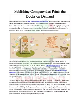 publishing company that prints the publishing