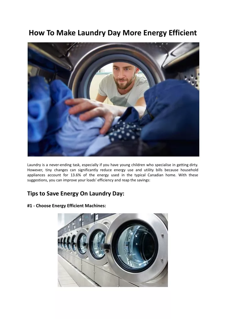 how to make laundry day more energy efficient