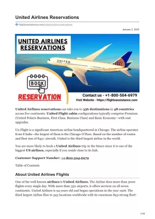 united airlines reservations