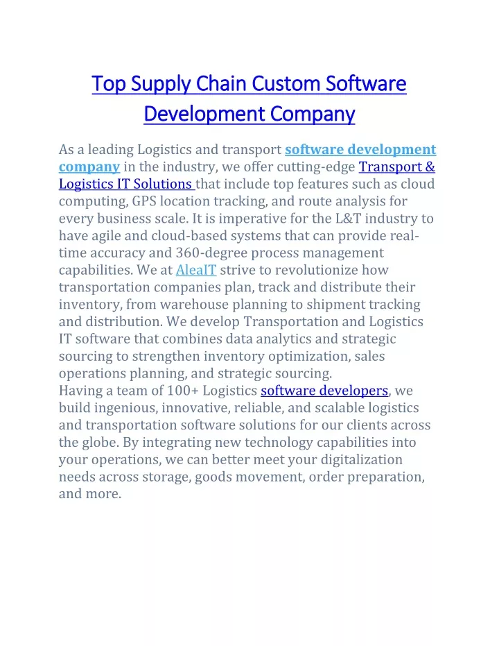 top supply chain custom software top supply chain