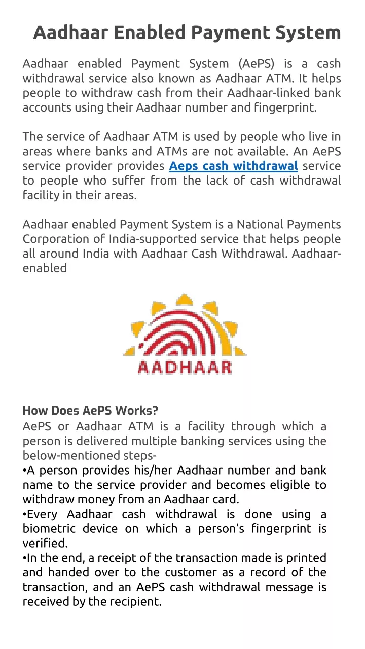 aadhaar enabled payment system