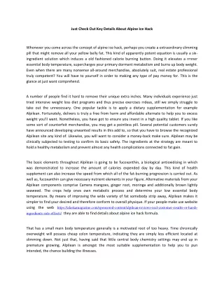 just check out key details about alpine ice hack