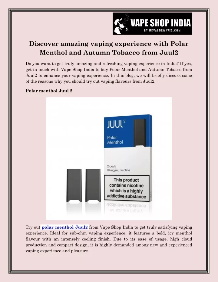 discover amazing vaping experience with polar