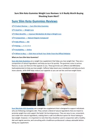 sure slim keto gummies