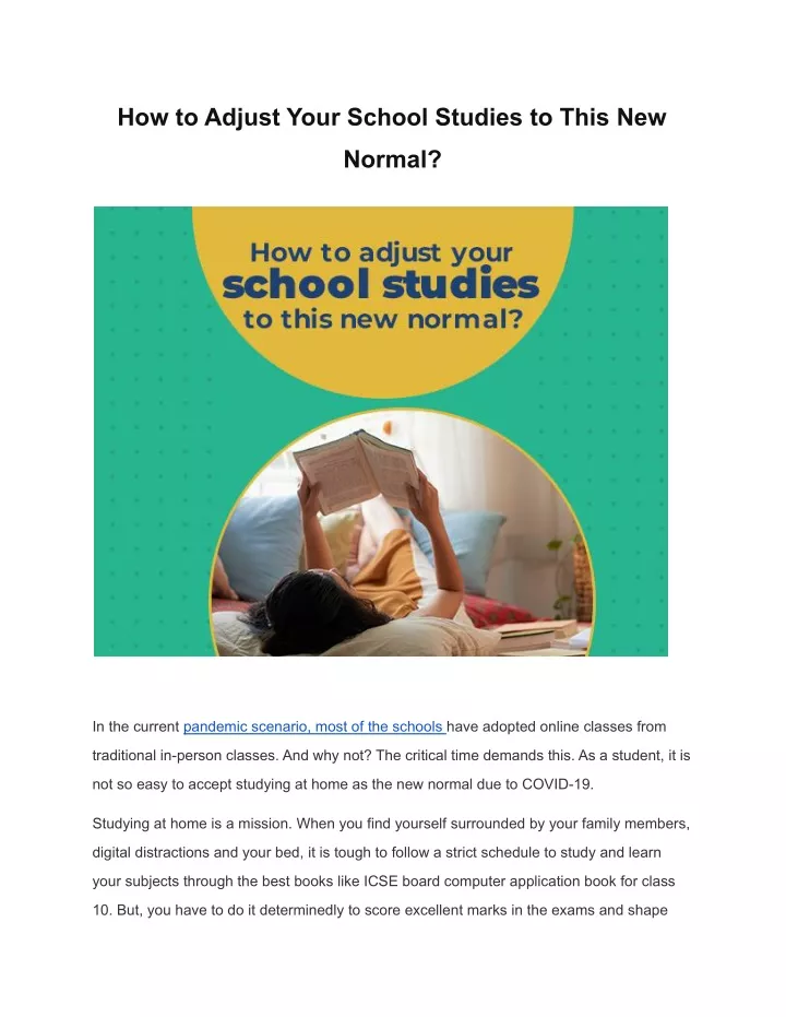 how to adjust your school studies to this new