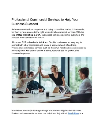 Professional Commercial Services to Help Your Business Succeed