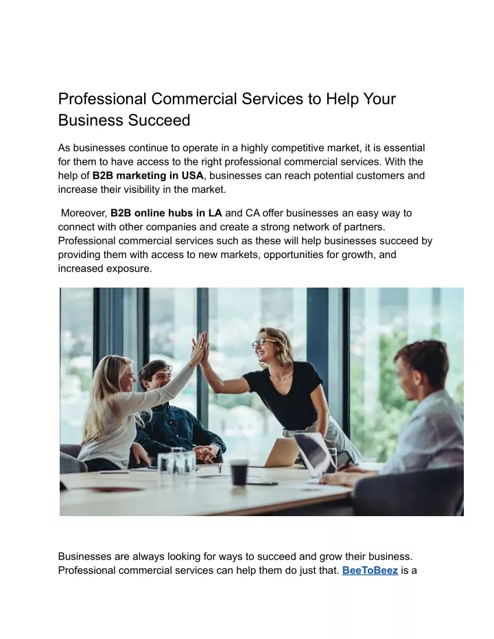 professional commercial services to help your