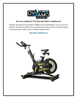 Are You Looking For The Best Spin Bikes In Melbourne