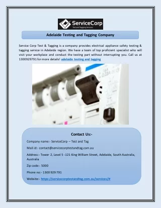 adelaide testing and tagging company
