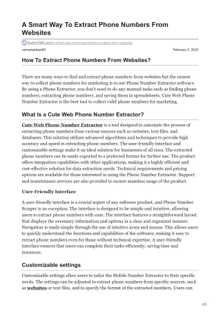 a smart way to extract phone numbers from websites