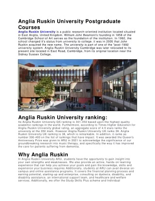 Angila Ruskin University UK