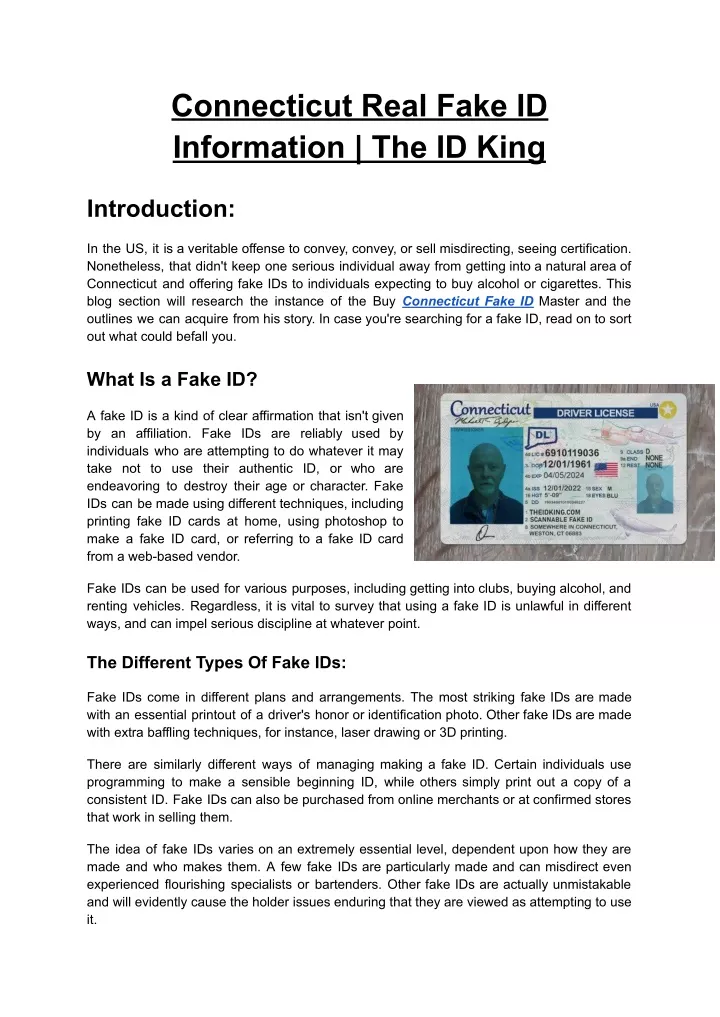 connecticut real fake id information the id king