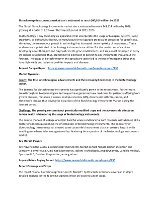 biotechnology instruments market size