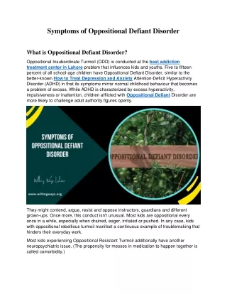 symptoms of oppositional defiant disorder